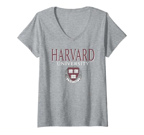 Damen Harvard University Veritas Wappen T-Shirt mit V-Ausschnitt Damen Harvard University Veritas Wappen T-Shirt mit V-Ausschnitt von Harvard University Press