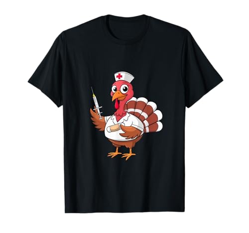 Krankenschwester Truthahn Thanksgiving Scrub Top für Krankenschwestern Herbst Frauen T-Shirt Krankenschwester Truthahn Thanksgiving Scrub Top für Krankenschwestern Herbst Frauen T-Shirt von Harvest Hues Apparel