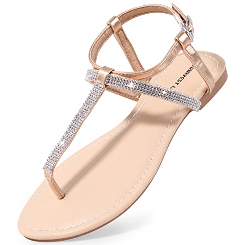 Harvest Land Damen Sandalen Sommer Bequem Flach Sandaletten von Harvest Land