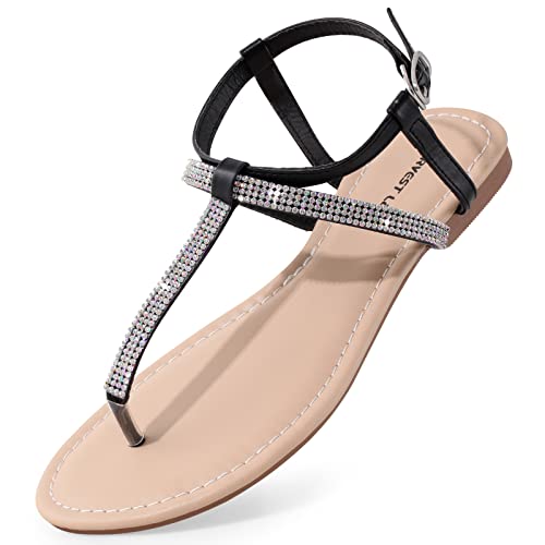 Harvest Land Damen Sandalen Sommer Bequem Flach Sandaletten von Harvest Land