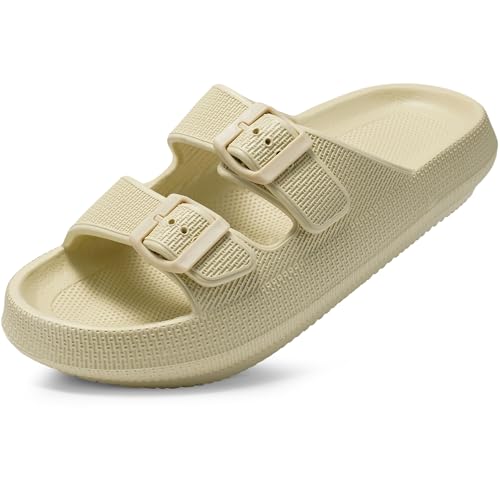 Harvest Land Damen Slides Sandalen Einstellbar Weich Bequeme Sommer Wolkenschuhe Pantoletten Größe 36 von Harvest Land