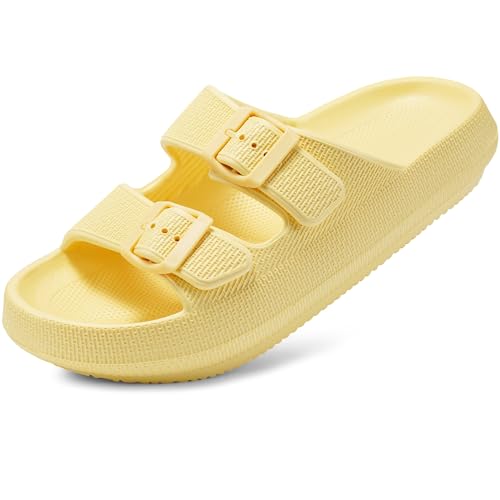 Harvest Land Damen Slides Sandalen Einstellbar Weich Bequeme Sommer Wolkenschuhe Pantoletten Größe 40 von Harvest Land