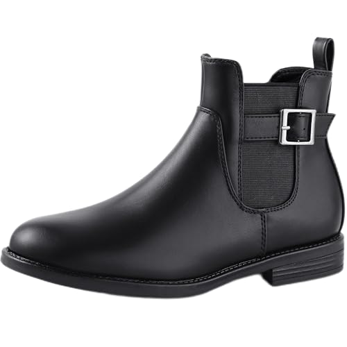 Harvest Land Damen Stiefel Damen Bequeme Chelsea Boots Stiefeletten Stilvolle klassische Schuhe für Erwachsene Schwarz40 von Harvest Land