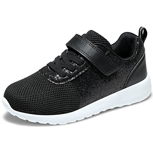 Mädchen Glitzer Sportschuhe Turnschuhe Fitnessschuhe Laufschuhe Kinder Hallenschuhe Klettverschluss Sportschuhe Sneaker Schwarz EU 22 von Harvest Land