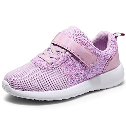 Mädchen Glitzer Sportschuhe Turnschuhe Fitnessschuhe Laufschuhe Kinder Hallenschuhe Klettverschluss Sportschuhe Sneaker Violett EU 22 von Harvest Land