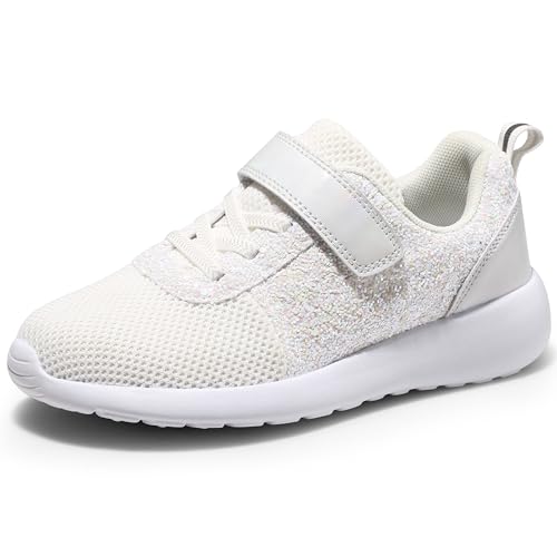 Mädchen Schuhe Kinder Turnschuhe Glitzer Sportschuhe Hallenschuhe Sneakers Klettverschluss Tennisschuhe Straßenlaufschuhe Basketballschuhe Runningschuhe Outdoor Fitnessschuhe Beige EU22 von Harvest Land