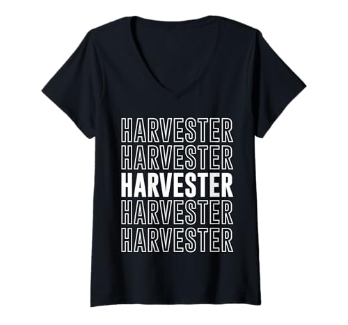 Damen Erntemaschine T-Shirt mit V-Ausschnitt Damen Erntemaschine T-Shirt mit V-Ausschnitt von Harvester Apparel
