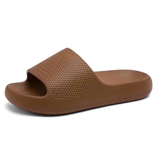 Harxxitd Cozy Slides Original Damen Herren mit Fußgewölbe-Unterstützung Hochwertiges EVA-Material Bequem & Rutschfest Unisex Cloud Slippers Für Strand, Pool & Wellness Slide Sandalen(587 Coffee-4041) von Harxxitd