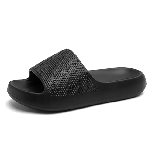 Harxxitd Cozy Slides Original Damen Herren mit Fußgewölbe-Unterstützung Hochwertiges EVA-Material Bequem & Rutschfest Unisex Cloud Slippers Für Strand, Pool & Wellness Slide Sandalen(587 Black-3637) von Harxxitd