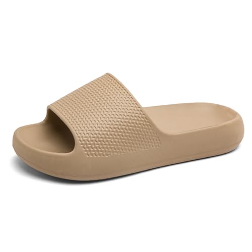 Harxxitd Cozy Slides Original Damen Herren mit Fußgewölbe-Unterstützung Hochwertiges EVA-Material Bequem & Rutschfest Unisex Cloud Slippers Für Strand, Pool & Wellness Slide Sandalen(587 Beige-4445) von Harxxitd