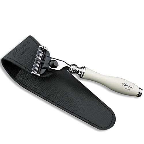 Gent Rasieren Mach3 Razor in Elfenbein Farbe & Echtleder Schutzhülle | Men's Shaving & Grooming> Herren Travel Essentials - Geschenk für ihn Gent Rasieren Mach3 Razor in Elfenbein Farbe & Echtleder Schutzhülle | Men's Shaving & Grooming> Herren Travel Essentials - Geschenk für ihn von Haryali London