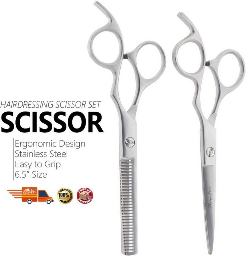 Haryali London Haarschere Hochwertiges 6.5-Zoll-Scherenset sowohl Schneide als auch Effiliersche, (1x pair, 2-tlg., 1x Schneideschere, 1x Effilierschere), Bestens geeignet für professionelle Friseurscheren von Haryali London