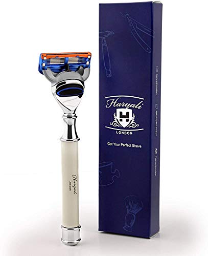 Superior Selection Haryali London 5 Edge Cartridge Rasiermesser in Elfenbeinfarbe | Perfekt für Anfänger und Langzeit-Enthusiasten - Gent's Rasur Essentials Superior Selection Haryali London 5 Edge Cartridge Rasiermesser in Elfenbeinfarbe | Perfekt für Anfänger und Langzeit-Enthusiasten - Gent's Rasur Essentials von Haryali London