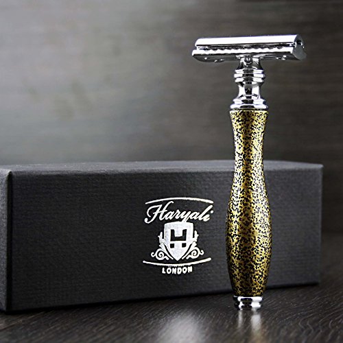 haryali London Hand montiert doubale Edge Antik Golden Strukturierte Rasierhobel tolle Geschenkidee von Haryali London