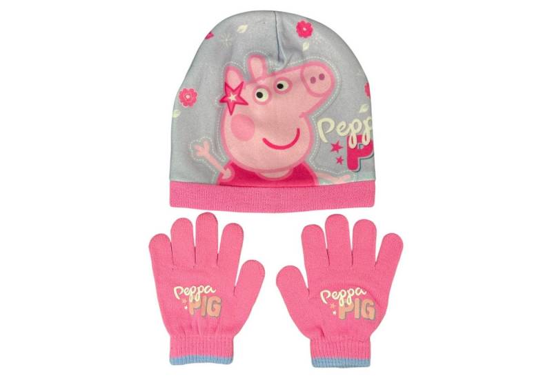 Peppa Pig Jerseymütze PEPPA PIG 13869 - Kinder Winter Set Gr. 51/54 cm Mütze und Handschuhe (Spar-Set) von Peppa Pig