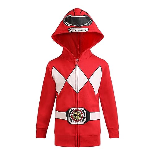 Hasbro Power Rangers Boy's Red Ranger Hooded Zipper Jacket, 100% Cotton, Size 4 von Hasbro