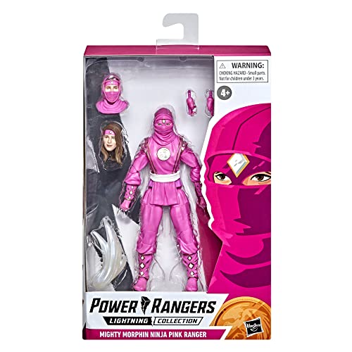 Hasbro Unisex Power Lighting Collection-Mighty Moprphin Ninja Pink Ranger Figur, Mehrfarbig, Einheitsgröße von Hasbro