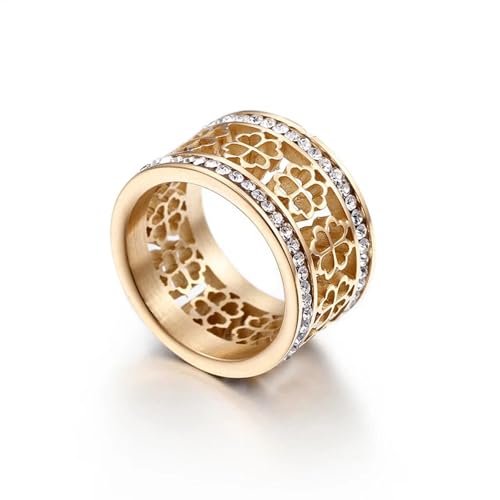Hasdnker Ring Ringe Damen Bijouterie Herren Damenringe Böhmen Doppelschicht Zirkonia Blumen Charm Ringe Für Frauen Cz Eheringe Schmuck 7 Goldcolorring von Hasdnker