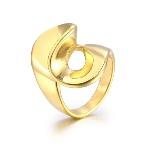 Hasdnker Ring Ringe Damen Bijouterie Herren Goldfarbene Ringe Knöchel Für Frauen Männer Unregelmäßige Geometrie Twist Fingerringe Eheringe Schmuck Party 8 Kr110080-Lk von Hasdnker