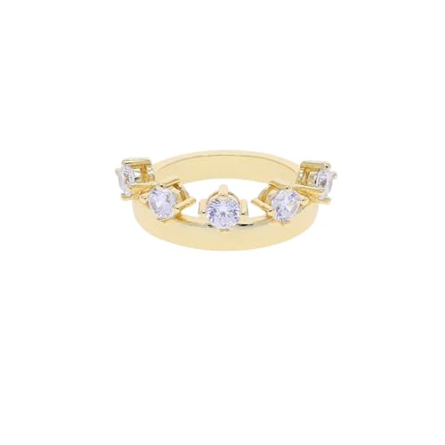 Hasdnker Ring Ringe Damen Bijouterie Herren Goldfarbener Bandring Für Frauen, Verschiedene Geometrische Zirkonia, Funkelnder Verlobungsring, 6 Gold von Hasdnker