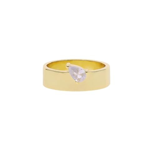 Hasdnker Ring Ringe Damen Bijouterie Herren Goldfarbener Bandring Für Frauen, Verschiedene Geometrische Zirkonia, Funkelnder Verlobungsring 7 R300 von Hasdnker