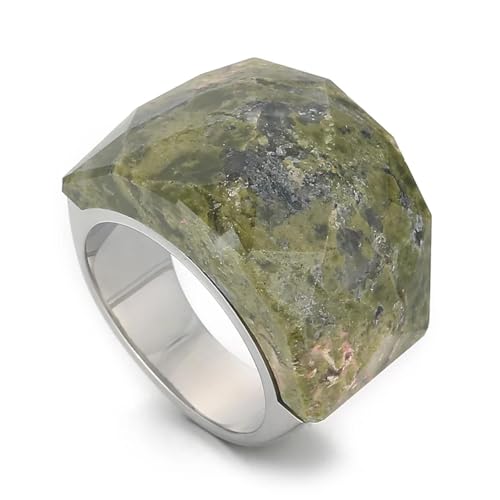 Hasdnker Ring Ringe Damen Bijouterie Herren Große Naturstein Bunte Ringe Für Frauen Gold Silber Farbe Mode Damenschmuck Knöchel Eheringe 9 Kr82750-Gc von Hasdnker
