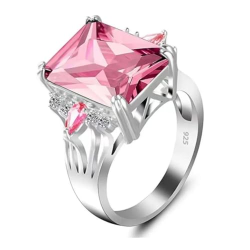 Hasdnker Ring Ringe Damen Bijouterie Herren Mode Luxus Rubin Kristall Ring Grand Persönlichkeit Weibliche Hochzeit Party Mode Schmuck Glänzende Pferd Auge Kopfbedeckung 9 Ajz941Pink von Hasdnker