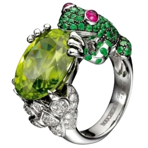 Hasdnker Ring Ringe Damen Bijouterie Herren Niedlicher Tierring In Form Eines Springenden Frosches, Ausgefallene Ringe Mit Gepflastertem Grün-Schwarzem Strass Für Frauen, Partyschmuck, 6 Cr6103Xs Hasdnker Ring Ringe Damen Bijouterie Herren Niedlicher Tierring In Form Eines Springenden Frosches, Ausgefallene Ringe Mit Gepflastertem Grün-Schwarzem Strass Für Frauen, Partyschmuck, 6 Cr6103Xs von Hasdnker