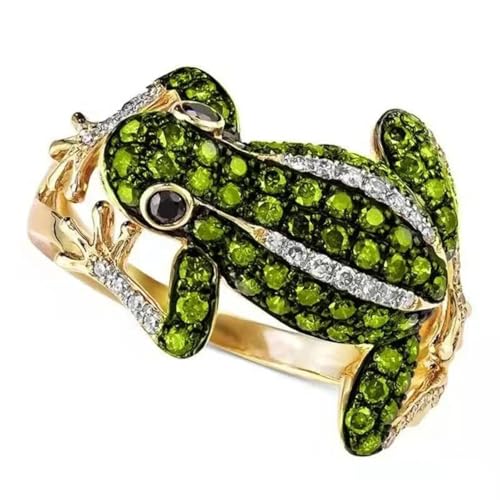 Hasdnker Ring Ringe Damen Bijouterie Herren Niedlicher Tierring In Form Eines Springenden Frosches, Ausgefallene Ringe Mit Gepflastertem Grün-Schwarzem Strass Für Frauen, Partyschmuck 6 Ajz2554Xs Hasdnker Ring Ringe Damen Bijouterie Herren Niedlicher Tierring In Form Eines Springenden Frosches, Ausgefallene Ringe Mit Gepflastertem Grün-Schwarzem Strass Für Frauen, Partyschmuck 6 Ajz2554Xs von Hasdnker