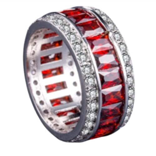 Hasdnker Ring Ringe Damen Bijouterie Herren Stil Europäischer Und Amerikanischer Damenring Mode Luxus Kreativ Zirkon Persönlichkeit Damenring Kleines Design Schmuck 9 Rot von Hasdnker