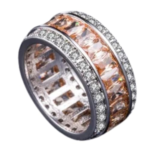 Hasdnker Ring Ringe Damen Bijouterie Herren Stil Europäischer Und Amerikanischer Damenring Mode Luxus Kreative Zirkon Persönlichkeit Damenring Kleines Design Schmuck 7 Orange von Hasdnker