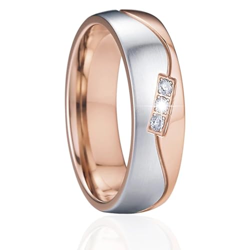 Hasdnker Ring Ringe Damen Bijouterie Herren Trauringe Für Paare Love Alliance Paare Jahrestag Silber Farbe Weiß Farbe Gold Farbe Zirkonia Schmuck Ring 6 P1418Rwomen von Hasdnker