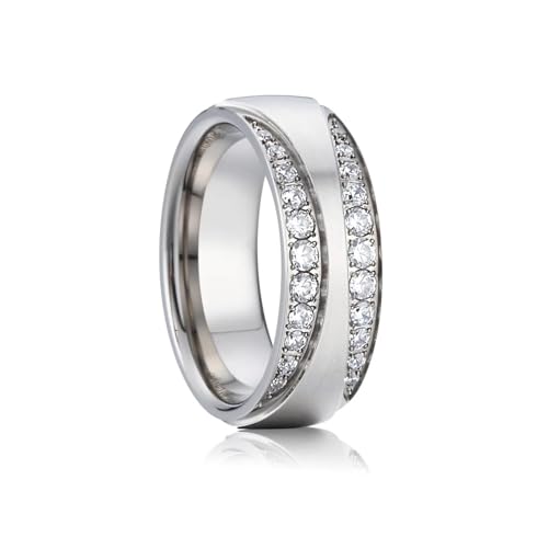 Hasdnker Ring Ringe Damen Bijouterie Herren Versprechensringe Für Paare, Liebhaber-Allianzring, Ehering, Jubiläumsschmuck, 12 P1402Swomen von Hasdnker