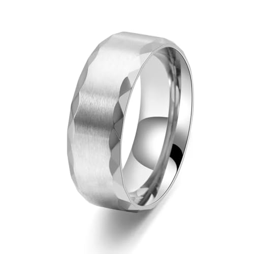 Ring Ringe Damen Bijouterie Herren 8 Mm Breiter Ring Für Männer Mit Komplizierten Blumenmustern, Gebürstetes Finish, Schwarzgoldfarben, Ehering 11 Silber von Hasdnker