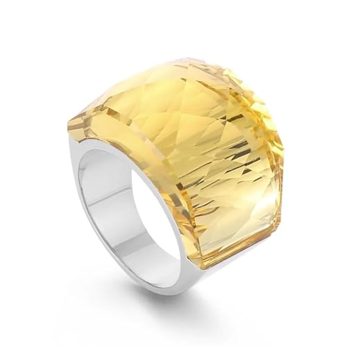 Ring Ringe Damen Bijouterie Herren Für Frauen Großer Kristallglasstein Rosa Farbe Knöchel Charm Verlobungsringe Trendy Eheringe Party Schmuck 8 Silbergelb von Hasdnker