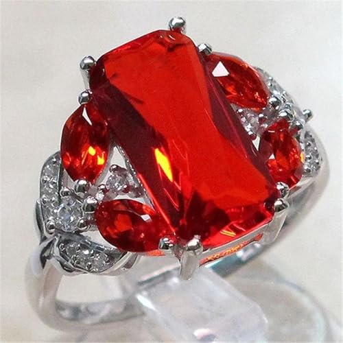 Ring Ringe Damen Bijouterie Herren Mode Luxus Rubin Kristall Ring Grand Persönlichkeit Weibliche Hochzeit Party Mode Schmuck Shiny Horse Eye Headwear 9 Ajz3022Red von Hasdnker