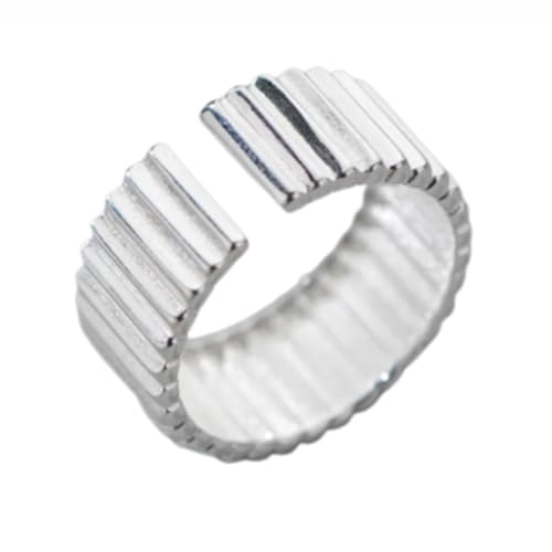 Ring Ringe Damen Bijouterie Herren Silber Farbe Geometrische Zahnradform Ringe Für Frauen Männer Einfaches Design Mode Offene Einstellbare Handgemachte Paar Ring Splitter von Hasdnker