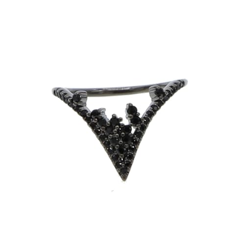 Ring Ringe Damen Bijouterie Herren Top Qualität Chevron Form Damen Mode Elegant Vollfinger Stapel Schmuck Ring 7 Schwarz von Hasdnker