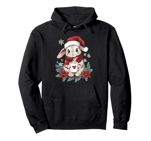 Hase Weihnachten Deko Frauen Männer Kinder Weihnachten Hase Pullover Hoodie Hase Weihnachten Deko Frauen Männer Kinder Weihnachten Hase Pullover Hoodie von Hase Kaffee Blumen Weihnachten Outfit Damen Herren
