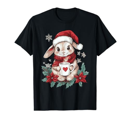 Hase Weihnachten Deko Frauen Männer Kinder Weihnachten Hase T-Shirt Hase Weihnachten Deko Frauen Männer Kinder Weihnachten Hase T-Shirt von Hase Kaffee Blumen Weihnachten Outfit Damen Herren