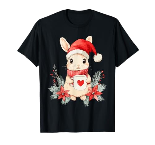 Hase Weihnachten Deko Frauen Männer Kinder Weihnachten Hase T-Shirt Hase Weihnachten Deko Frauen Männer Kinder Weihnachten Hase T-Shirt von Hase Kaffee Blumen Weihnachten Outfit Damen Herren