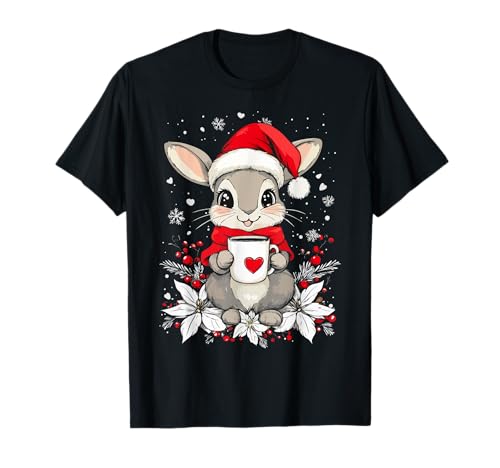 Hase Weihnachten Deko Frauen Männer Kinder Weihnachten Hase T-Shirt Hase Weihnachten Deko Frauen Männer Kinder Weihnachten Hase T-Shirt von Hase Kaffee Blumen Weihnachten Outfit Damen Herren