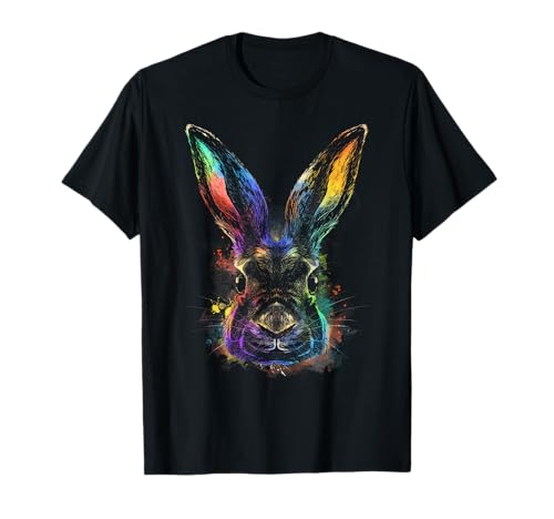 Mystischer Hase in Regenbogen Farben für Herren Damen Kinder T-Shirt Mystischer Hase in Regenbogen Farben für Herren Damen Kinder T-Shirt von Hase Kaninchen, Hasengeschenke, lustige Sprüche