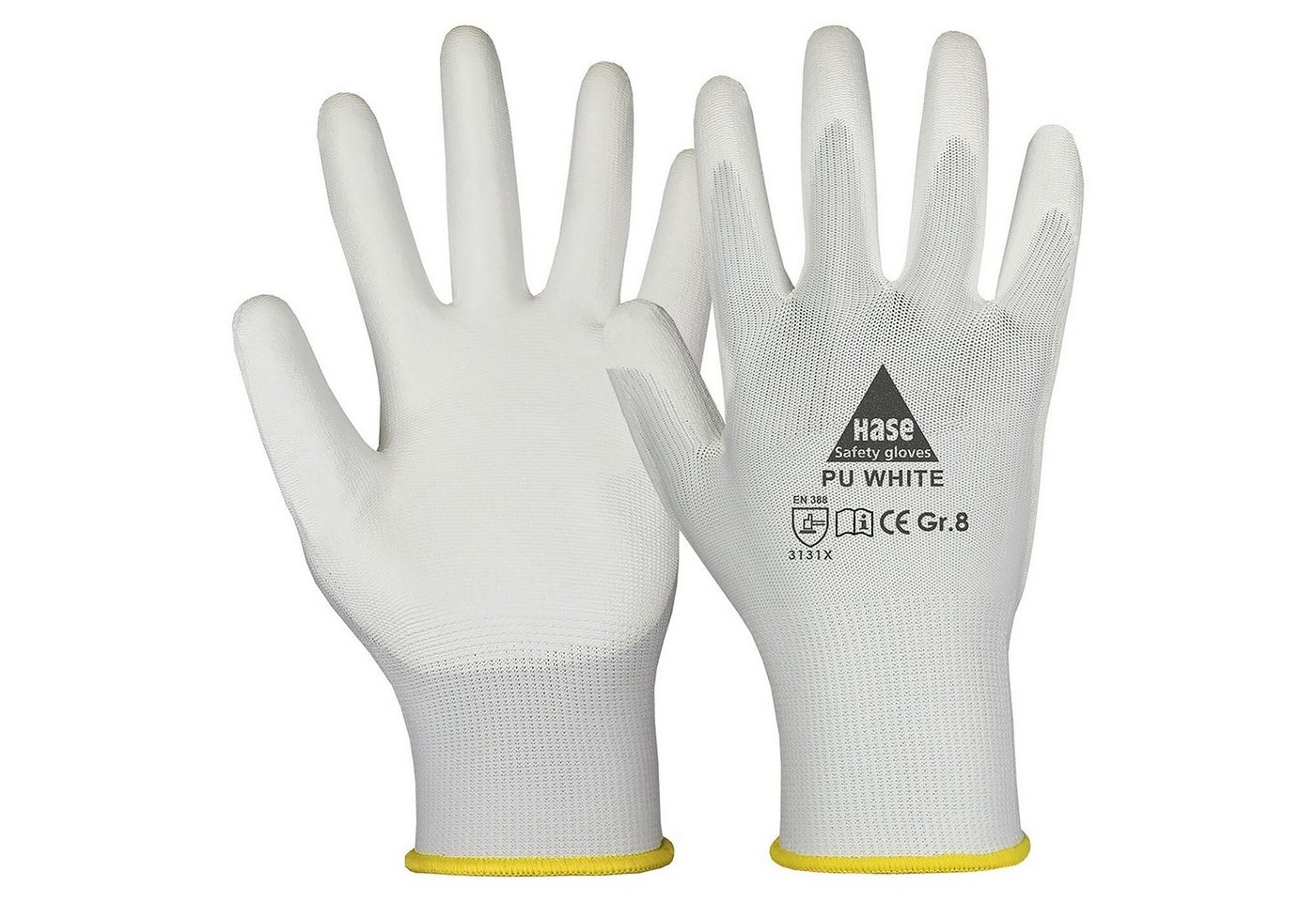Hase Safety Gloves Arbeitshandschuhe Hase Handschuh PU white Montagehandschuhe, Kat. II (10-St) EN 388:2016 Hase Safety Gloves Arbeitshandschuhe Hase Handschuh PU white Montagehandschuhe, Kat. II (10-St) EN 388:2016 von Hase Safety Gloves