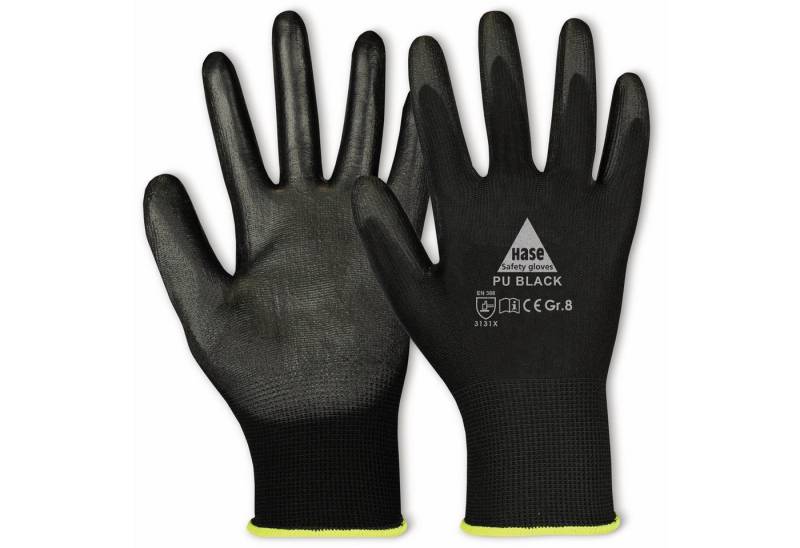 Hase Safety Gloves Arbeitshandschuhe HASE SAFETY GLOVES Arbeitshandschuhe PU, PU black, EN 388, EN 420 von Hase Safety Gloves