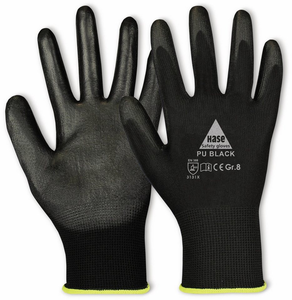 Hase Safety Gloves Arbeitshandschuhe HASE SAFETY GLOVES Arbeitshandschuhe PU, PU black von Hase Safety Gloves