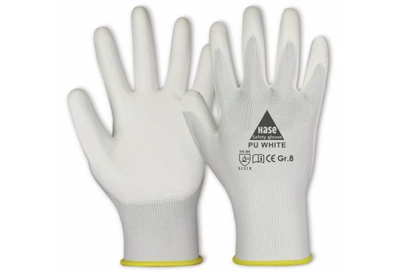 Hase Safety Gloves Arbeitshandschuhe HASE SAFETY GLOVES Arbeitshandschuhe PU, PU white, EN 388, EN 420 von Hase Safety Gloves