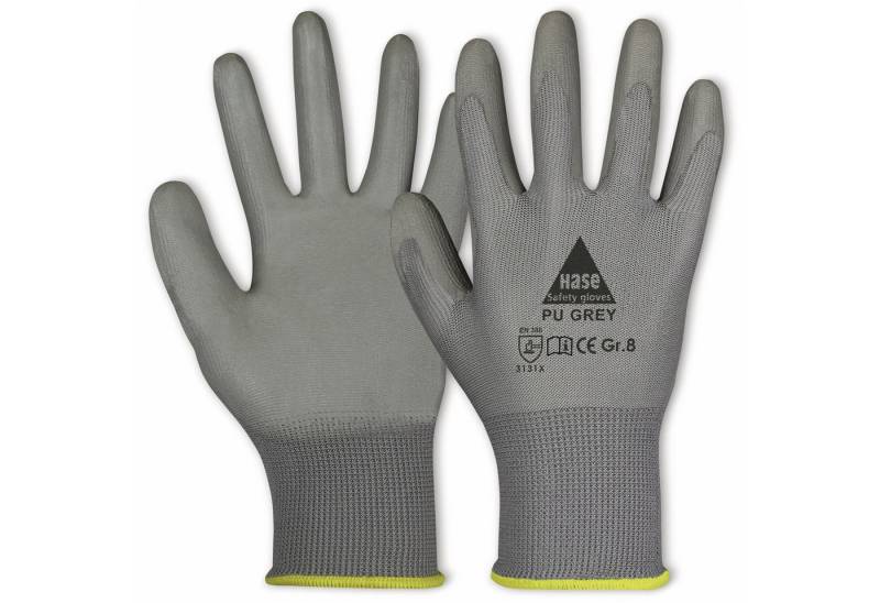 Hase Safety Gloves PU-Handschuhe HASE SAFETY GLOVES Arbeitshandschuhe PU, PU grey, EN 388, EN 420 von Hase Safety Gloves