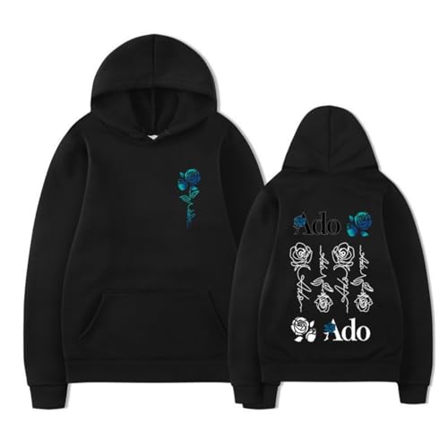 Hoodies ADO Tour Print Langarm Sweatshirt Vintage Casual Große Größe Pullover Männer Frauen Lose Jacke-Black||x_l von Haseller