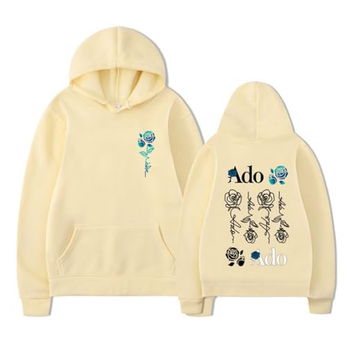 Hoodies ADO Tour Print Langarm Sweatshirt Vintage Casual Große Größe Pullover Männer Frauen Lose Jacke-Khaki||s von Haseller